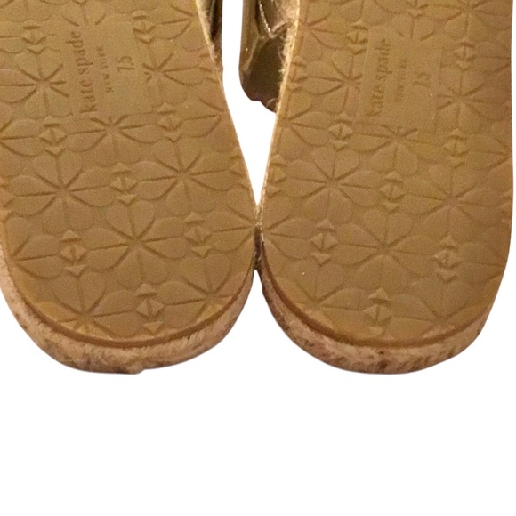 Kate Spade Giovanna Espadrille Slide Flats Gold Metallic Leather Size: 7.5 - Picture 14 of 15